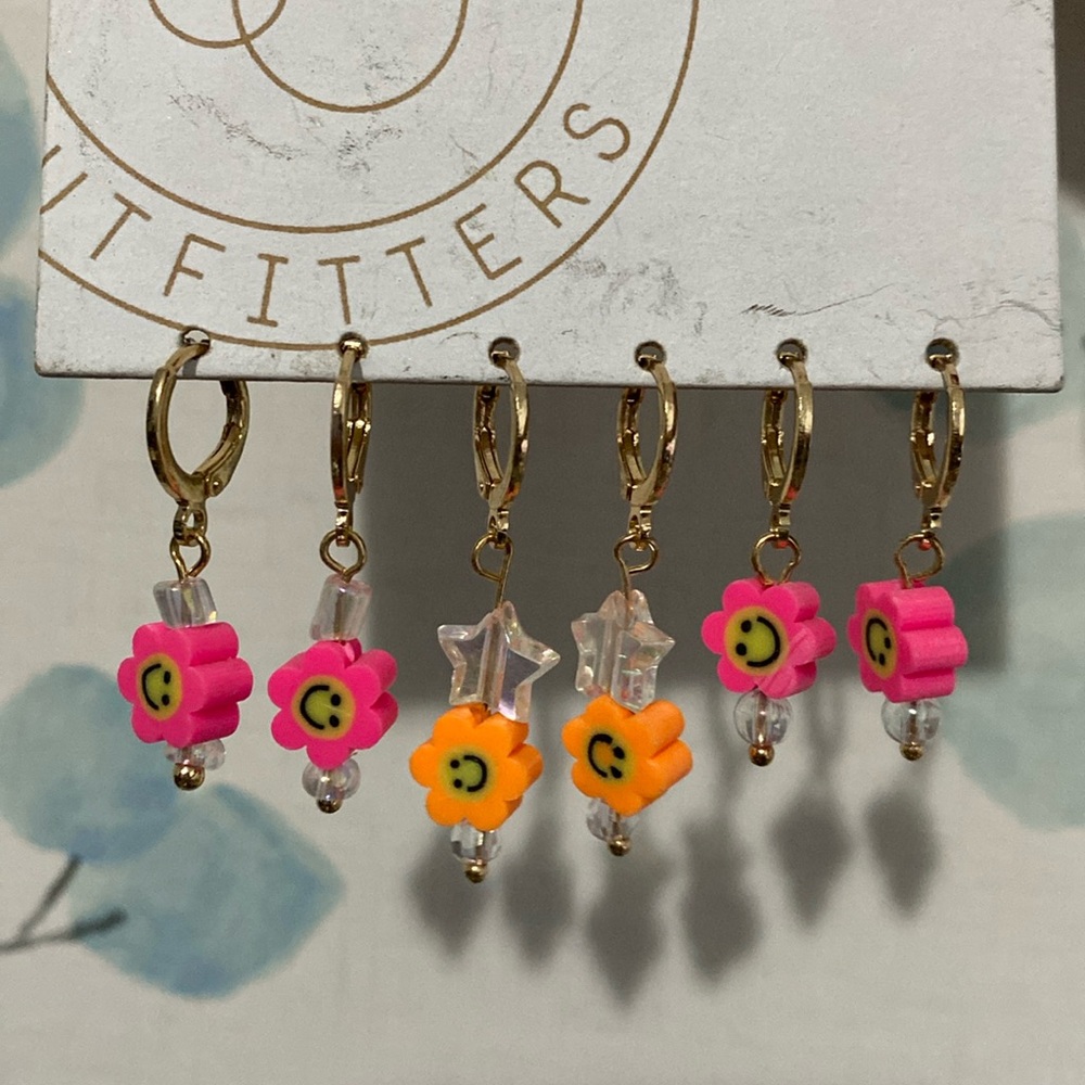 Urban Outfitters Gold Tone Flower Earrings